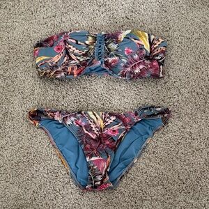 Tropical Print O’Neill Bandeau Bikini Set
